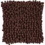 Cuddly cushion BOLKO, with structured surface, brown, 18"x18"/45x45cm