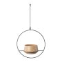 Hanging pot made of metal QUINLEE, metal ring, beige-black, 14"x7"x28"/36x18x70cm