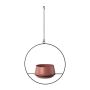 Hanging pot made of metal QUINLEE, metal ring, berry-black, 14"x7"x28"/36x18x70cm