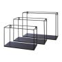Industrial metal wall shelf QUIANA, 3 pieces, black, 12"x5.1"x8"/30x13x20cm, 13"x5.1"x10"/34x13x25cm, 16"x5.1"x12"/40x13x30cm