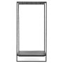 Industrial metal shelving unit QUIANA, 1 shelf, 1 hanging rack, black, 100x100x200cm