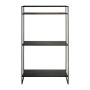 QUIANA industrial metal shelving unit, 3 shelves, black, 120x40x200cm