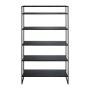 Industrial metal shelving unit QUIANA, 5 shelves, black, 120x40x200cm