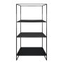 QUIANA industrial metal shelving unit, 3 shelves, black, 100x100x200cm