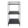 QUIANA industrial metal shelving unit, 5 shelves, black, 100x100x200cm