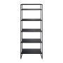 QUIANA industrial metal shelving unit, 5 shelves, black, 80x40x200cm
