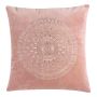 Decorative cushion NIKARA, light pink, mandala pattern, 24"x24"/60x60cm