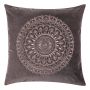 Decorative cushion NIKARA, light grey, mandala pattern, 24"x24"/60x60cm