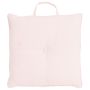 Couch cushion VALENDA, light pink, with buttons and handle, 16"x16"/40x40cm