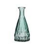Glass bottle vase THIFFANY, ribbed, turquoise-transparent, 5.7"/14.5cm, Ø2.8"/7cm