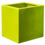 Flower pot DILLY made of fiberstone, glossy, lime green, 20"x20"x20"/50x50x50cm