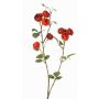 False cabbage rose branch LORRAINE, Eco Collection, red-orange, 24"/60cm, Ø1.2"/3cm