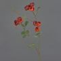 False cabbage rose branch LORRAINE, Eco Collection, red-orange, 26"/65cm, Ø1"/2,5cm