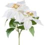 Artificial flower branch Poinsettia FRIMBEL, white, 12"/30cm