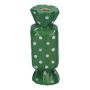 Square single flower vase in the shape of a sweet AMIEL made of ceramic, with dots, green-white, 1.8"x1.8"x4.5"/4,5x4,5x11,5cm