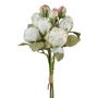 Artificial rose bouquet JARZO, white, 22"/55cm