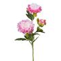 Artificial peony branch SLORMEK, pink-white, 26"/65cm