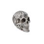 Halloween skull FARALDA with mystical signs and symbols, white-black, 4.7"x3.9"x7.1"/12x10x18cm