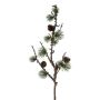 Artificial parasol pine branch BLUTON with cones, lichens, green, 22"/55cm