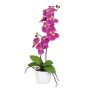 False Phalaenopsis orchid MORLEK, ceramic pot, roots, fuchsia, 24"/60cm