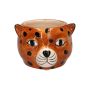KIRINA ceramic cheetah planter, brown-black, 9.7 x 9.4 x 6.5 cm