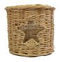 NATHALIA rattan tea light holder with glass insert, star-shaped cut-out, brown, 13 cm, Ø13 cm