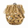 NATASCIA natural fibre lantern, water hyacinth, handle, glass insert, brown, 18 cm, Ø14 cm