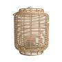 AMBROSIA natural fibre lantern made of rattan, handle, glass insert, beige, 52cm, Ø28cm