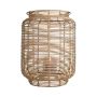 AMBROSIA natural fibre lantern made of rattan, handle, glass insert, beige, 60cm, Ø32cm