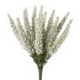 Artificial heather MIRAKY, stick, white, 26cm