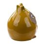 Ceramic owl figurine LETRY, mustard yellow, 8"x7.5"x9"/20x19x22cm