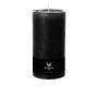 Block candle AURORA, black, 7.5"/19cm, Ø3.9"/10cm, 155h - Made in Germany