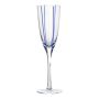 OCTAVIUS champagne glass with stripes, blue-clear, 25 cm, Ø 7.5 cm