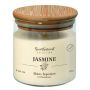 Scented candle FERDINANDINE in a glass jar, jasmine, soya wax blend, ivory, 3.1"/8cm, Ø3.1"/8cm, 30 hours - Made in Germany