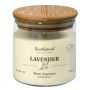 Scented candle FERDINANDINE in a glass jar, lavender, soya wax blend, ivory, 3.1"/8cm, Ø3.1"/8cm, 30 hours - Made in Germany