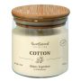 Scented candle FERDINANDINE in a glass jar, cotton, soya wax blend, ivory, 3.1"/8cm, Ø3.1"/8cm, 30h - Made in Germany