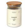 Scented candle FERDINANDINE in a glass jar, jasmine, soya wax blend, ivory, 4.9"/12.5cm, Ø3.1"/8cm, 55h - Made in Germany