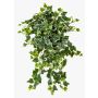 Artificial ivy hanging plant LINNEO on a stake, crossdoor, green and white, 65cm