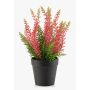 Faux heather ELSAWO in a decorative pot, crossdoor, pink, 12"/30cm