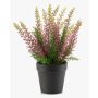 Faux heather ELSAWO in a decorative pot, Crossdoor, purple, 12"/30cm