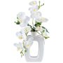 False Phalaenopsis orchid DRUKLON, ceramic vase, roots, white, 16"/40cm