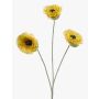 Artificial poppy branch WHONRA, yellow, 60cm, Ø7cm