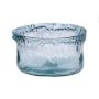 Glass bowl GLAUCIA, recycled, blue-clear, 3.5"/9cm, Ø6"/16cm
