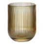 GENOVEFA water glass with grooves, amber-clear, 9.5 cm, Ø 7.5 cm