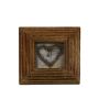 SIGGE mango wood picture frame with grooves, brown, 19 x 19 x 2 cm