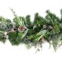 STOCKTON artificial fir garland, green, snow-covered, LEDs, 180 cm, Ø35 cm