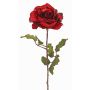 Velvet artificial rose SINDALA, red, 24"/60cm, Ø4.7"/12cm