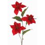 Velvet Poinsettia decorative branch TONZI, red, 31"/80cm, Ø5.9"/15cm