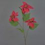 Velvet Poinsettia decorative branch TONZI, red, 80cm, Ø15cm