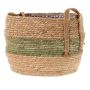 UPALI wicker flower pot, braided seagrass, 2 carrying handles, beige-green, 26cm, Ø33cm